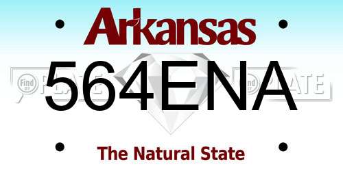 564ENA Arkansas License Plate