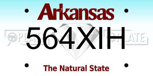 564XIH Arkansas License Plate