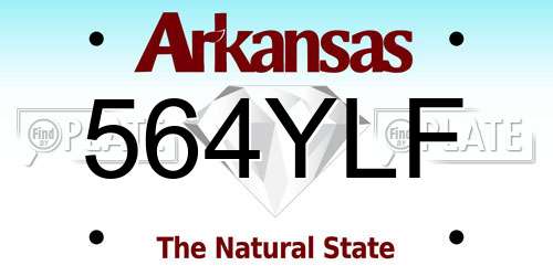 564YLF Arkansas License Plate