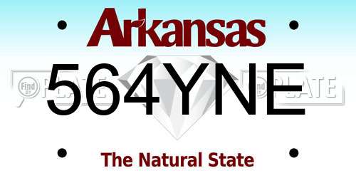 564YNE Arkansas License Plate