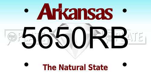 5650RB Arkansas License Plate