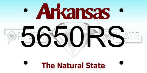 5650RS Arkansas License Plate
