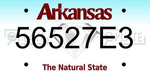 56527E3 Arkansas License Plate