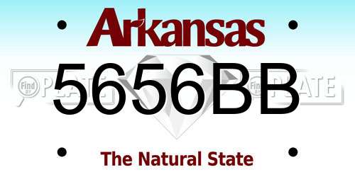 5656BB Arkansas License Plate