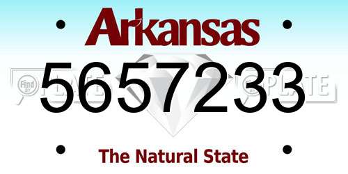5657233 Arkansas License Plate
