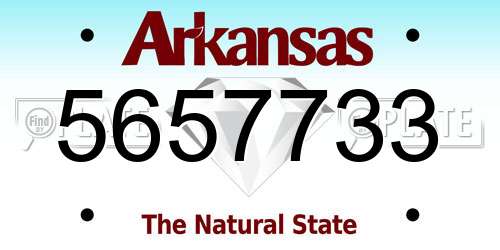 5657733 Arkansas License Plate