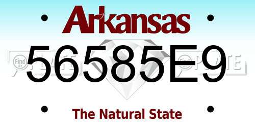 56585E9 Arkansas License Plate