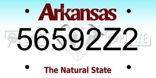 56592Z2 Arkansas License Plate