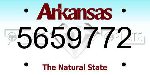 5659772 Arkansas License Plate