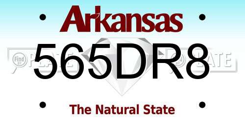 565DR8 Arkansas License Plate