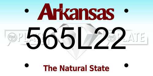 565L22 Arkansas License Plate