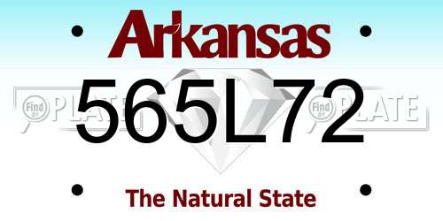 565L72 Arkansas License Plate