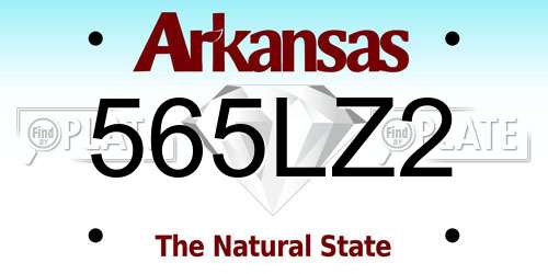 565LZ2 Arkansas License Plate