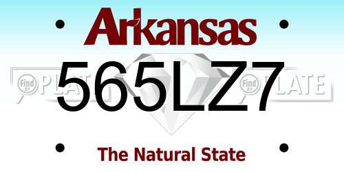 565LZ7 Arkansas License Plate