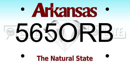 565ORB Arkansas License Plate