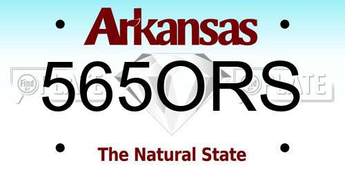 565ORS Arkansas License Plate