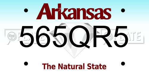 565QR5 Arkansas License Plate