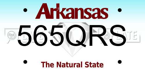 565QRS Arkansas License Plate
