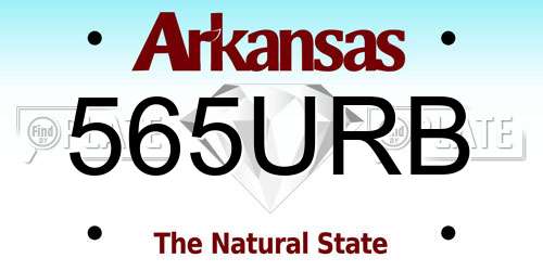 565URB Arkansas License Plate