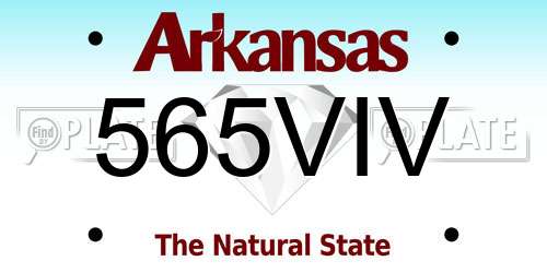 565VIV Arkansas License Plate