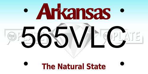 565VLC Arkansas License Plate