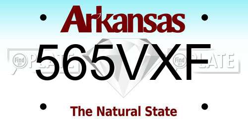 565VXF Arkansas License Plate