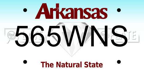 565WNS Arkansas License Plate