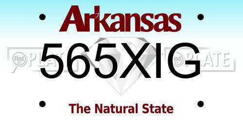 565XIG Arkansas License Plate