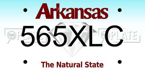 565XLC Arkansas License Plate