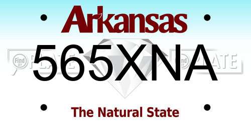 565XNA Arkansas License Plate