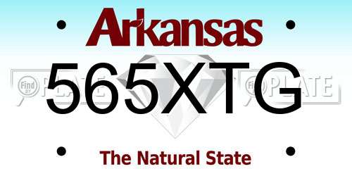 565XTG Arkansas License Plate