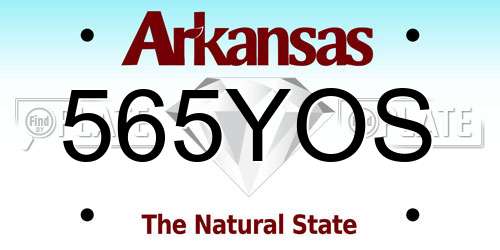 565YOS Arkansas License Plate