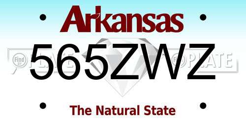 565ZWZ Arkansas License Plate