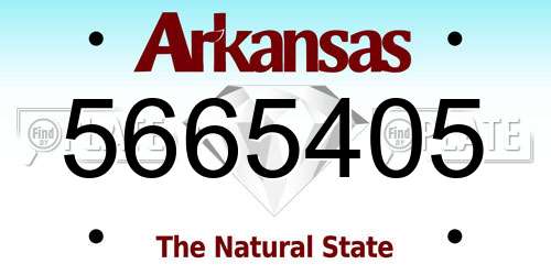 5665405 Arkansas License Plate