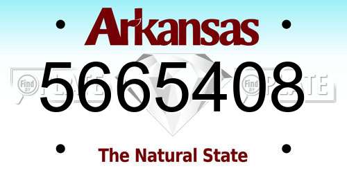 5665408 Arkansas License Plate