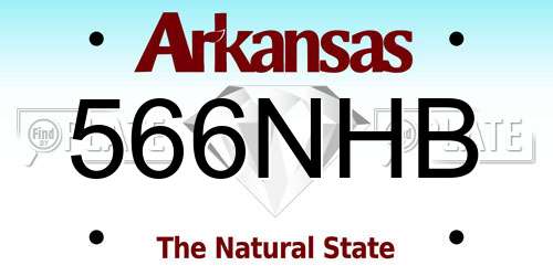 566NHB Arkansas License Plate