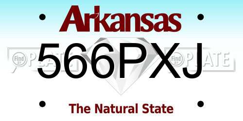 566PXJ Arkansas License Plate