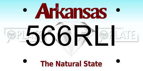 566RLI Arkansas License Plate