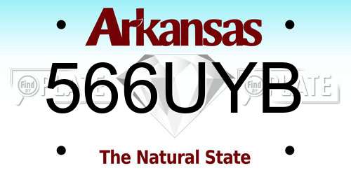 566UYB Arkansas License Plate