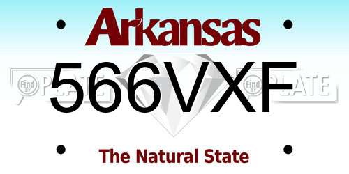 566VXF Arkansas License Plate