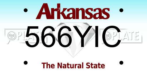 566YIC Arkansas License Plate