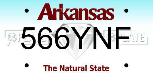 566YNF Arkansas License Plate