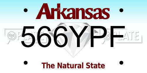 566YPF Arkansas License Plate