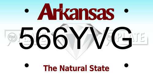 566YVG Arkansas License Plate
