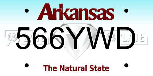 566YWD Arkansas License Plate