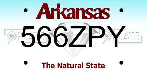 566ZPY Arkansas License Plate