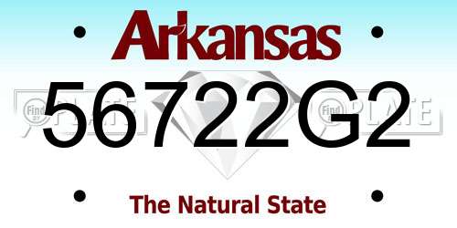 56722G2 Arkansas License Plate