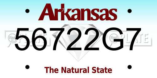 56722G7 Arkansas License Plate