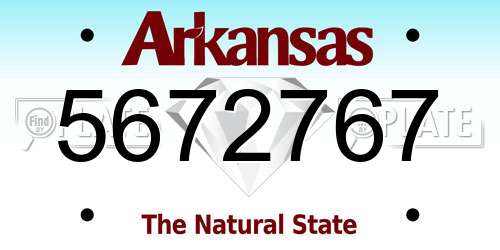 5672767 Arkansas License Plate