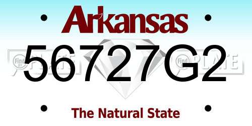 56727G2 Arkansas License Plate
